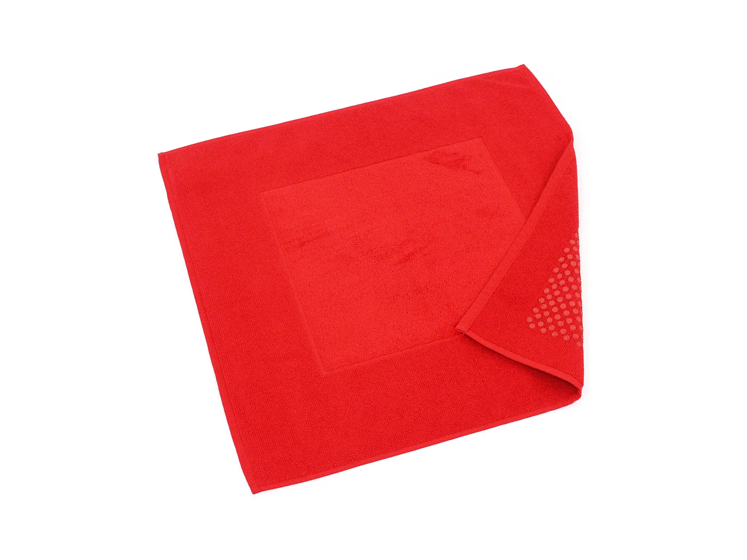 Tapis de bain antidérapant 60x60 cm velours PRESTIGE rouge