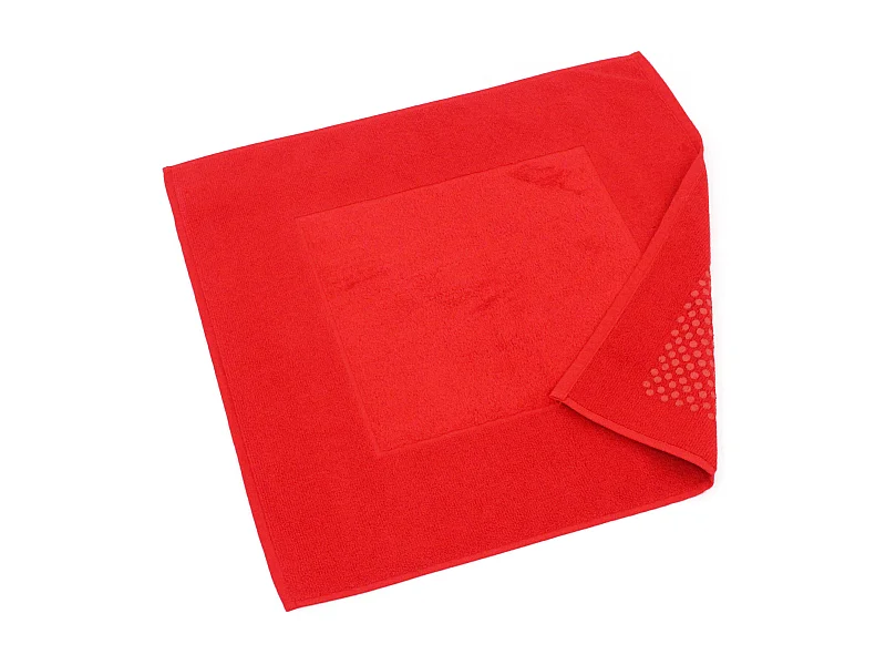 Tapis de bain antidérapant 60x60 cm velours PRESTIGE rouge