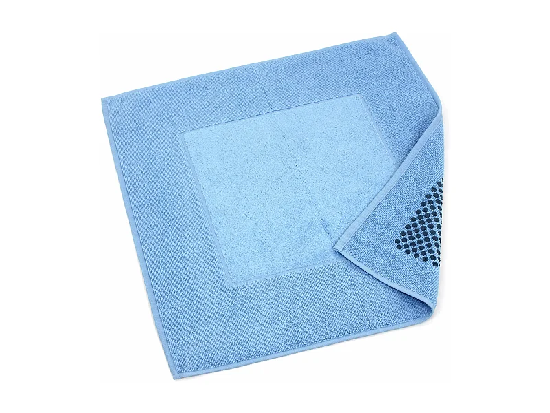 Tapis de bain antidérapant 60x60 cm velours PRESTIGE bleu Ciel