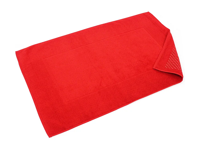 Tapis de bain antidérapant 60x90 cm velours PRESTIGE rouge