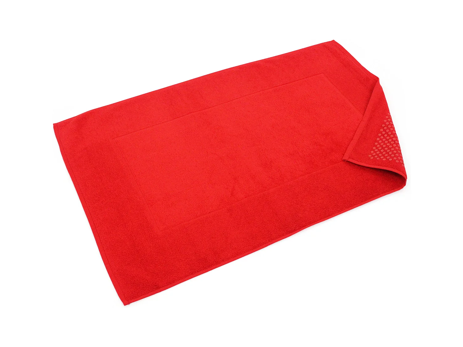 Tapis de bain antidérapant 60x90 cm velours PRESTIGE rouge
