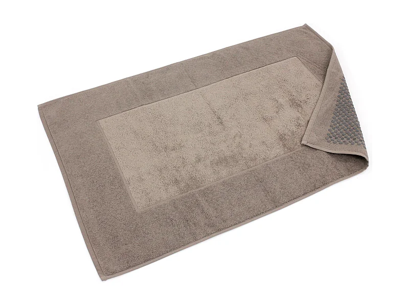 Tapis de bain antidérapant 60x90 cm velours PRESTIGE marron Taupe