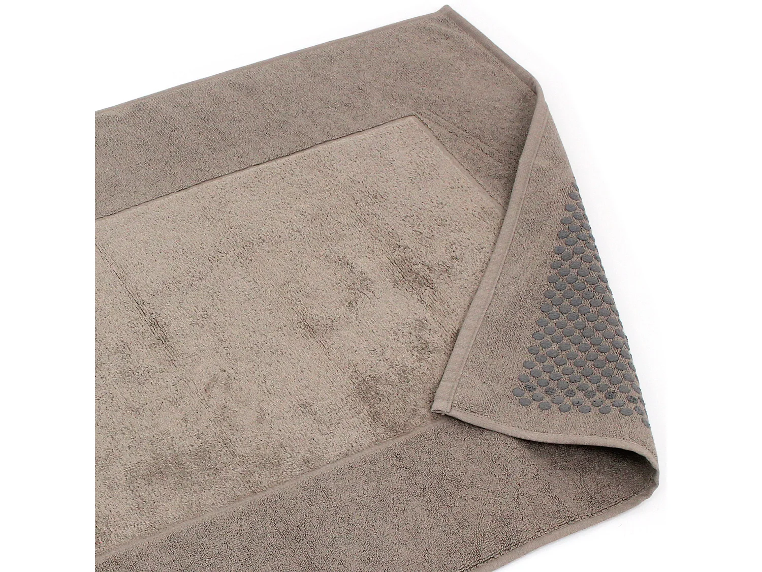 Tapis de bain antidérapant 60x90 cm velours PRESTIGE marron Taupe