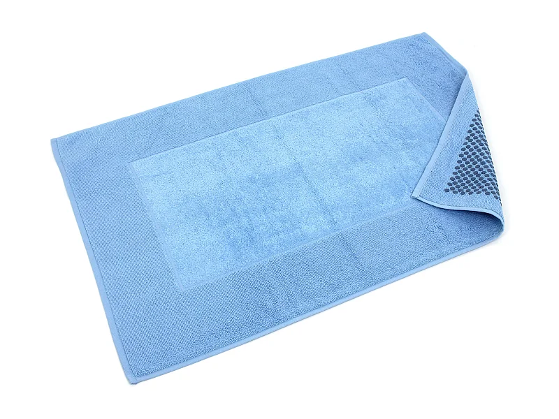 Tapis de bain antidérapant 60x90 cm velours PRESTIGE bleu Ciel