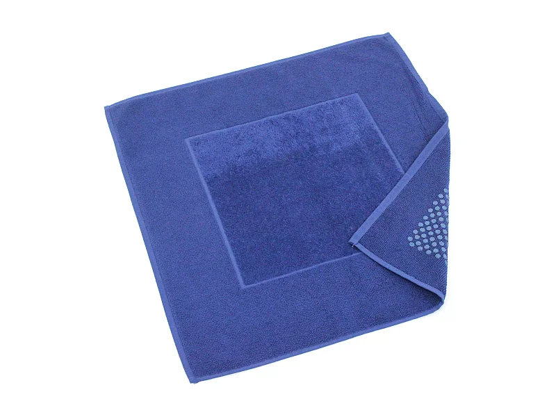 Tapis de bain antidérapant 60x60 cm velours PRESTIGE bleu Marine