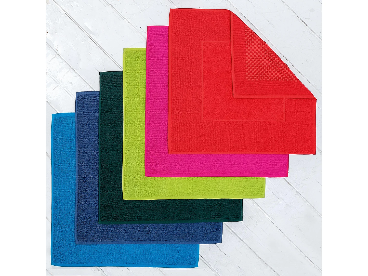 Tapis de bain antidérapant 60x60 cm velours PRESTIGE bleu Turquoise