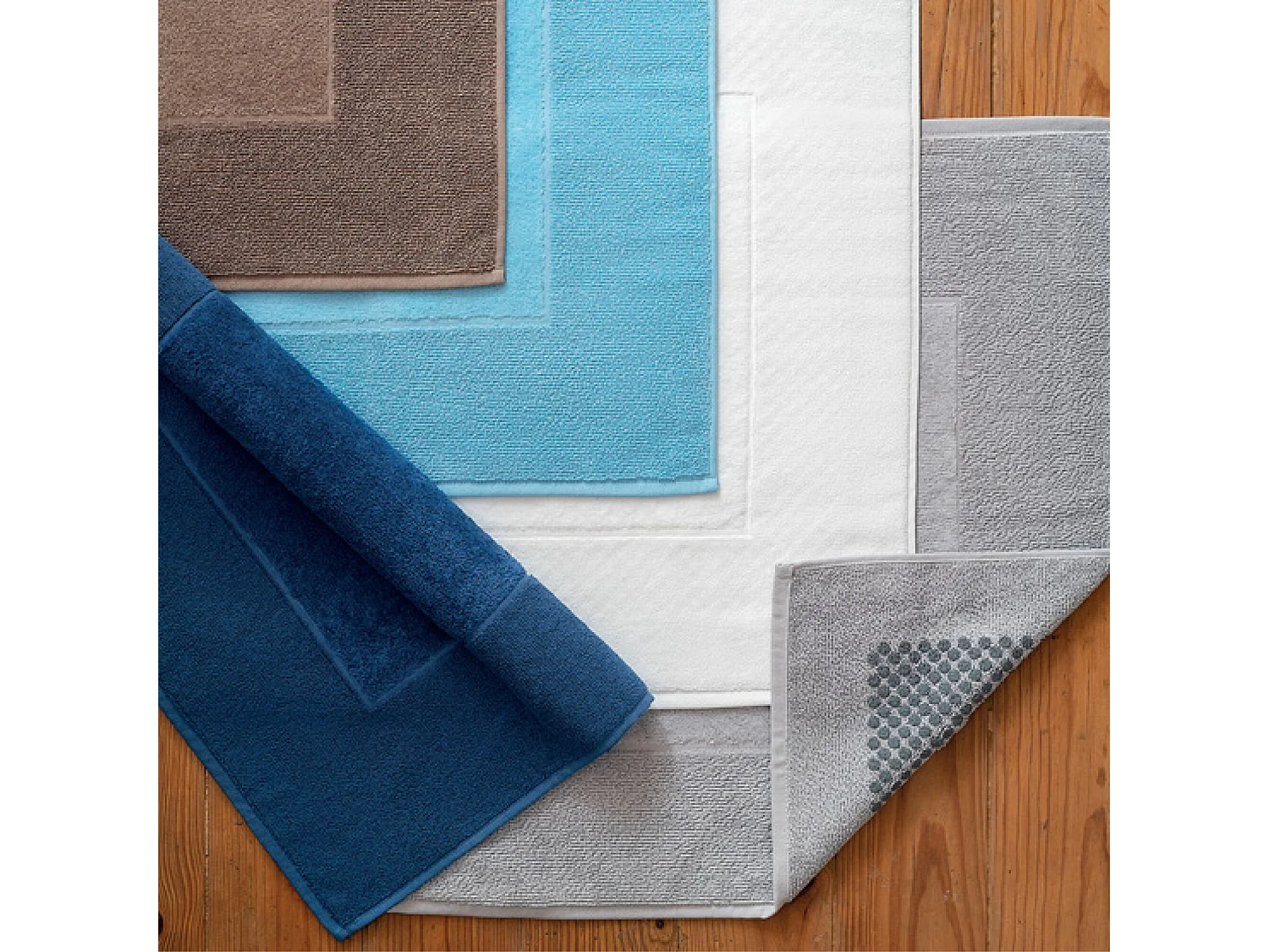 Tapis de bain antidérapant 60x60 cm velours PRESTIGE bleu Turquoise