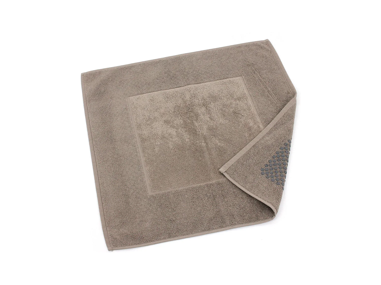 Tapis de bain antidérapant 60x60 cm velours PRESTIGE marron Taupe