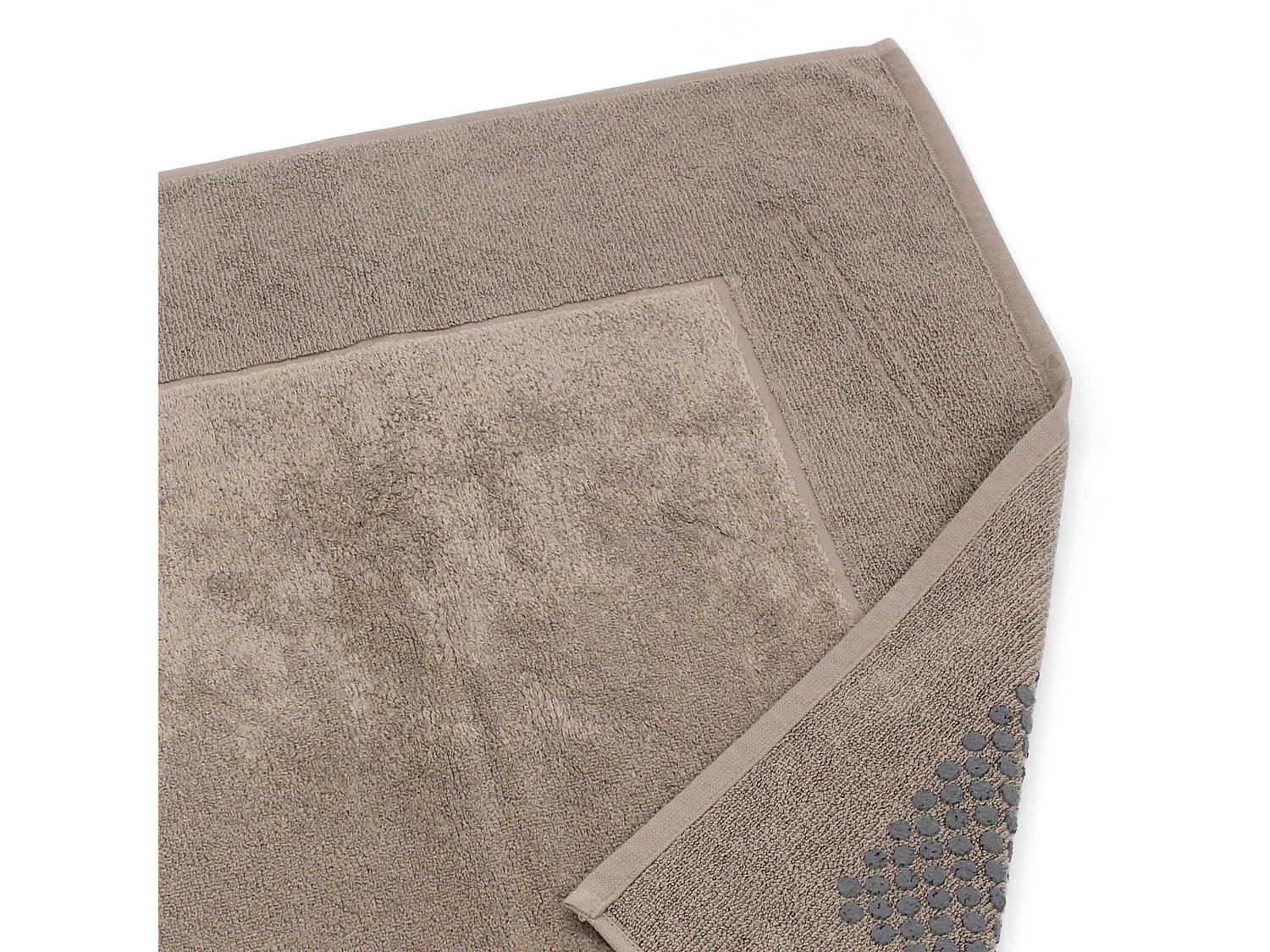 Tapis de bain antidérapant 60x60 cm velours PRESTIGE marron Taupe