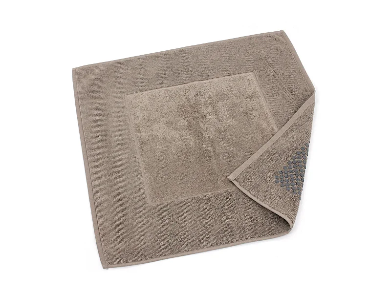 Tapis de bain antidérapant 60x60 cm velours PRESTIGE marron Taupe