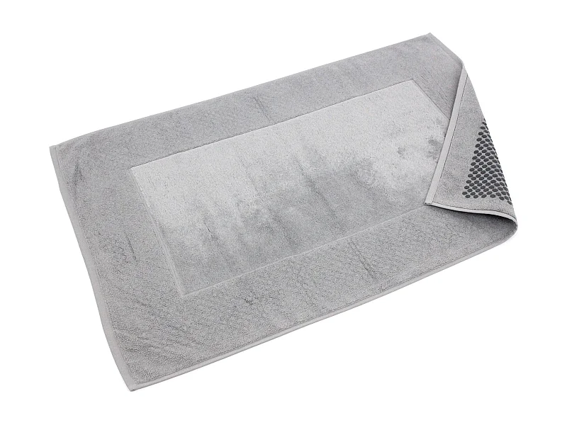 Tapis de bain antidérapant 60x90 cm velours PRESTIGE gris Argent