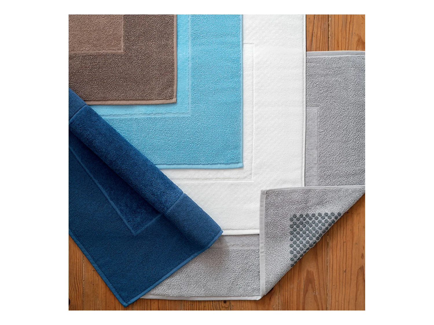 Tapis de bain antidérapant 60x60 cm velours PRESTIGE blanc