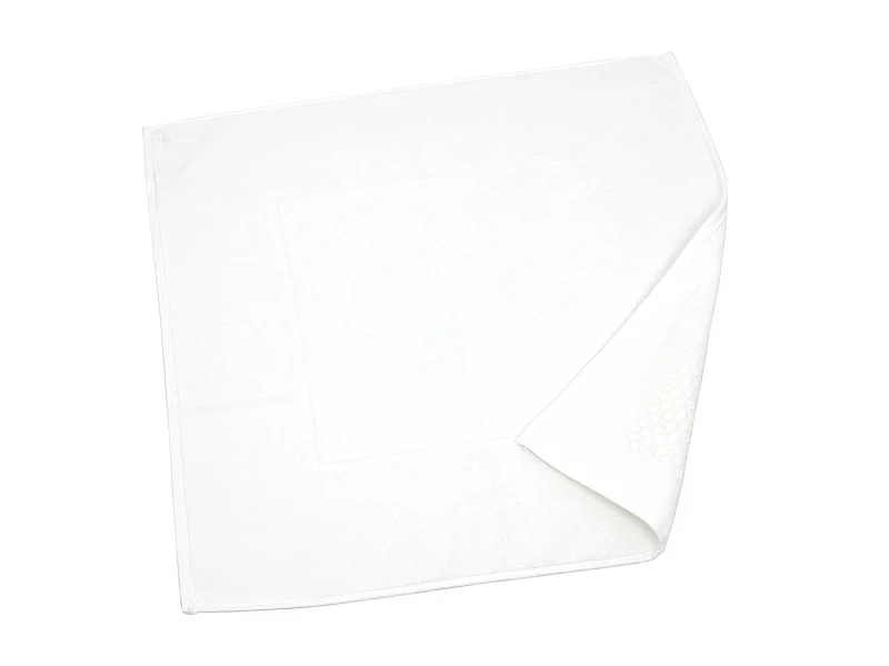 Tapis de bain antidérapant 60x60 cm velours PRESTIGE blanc