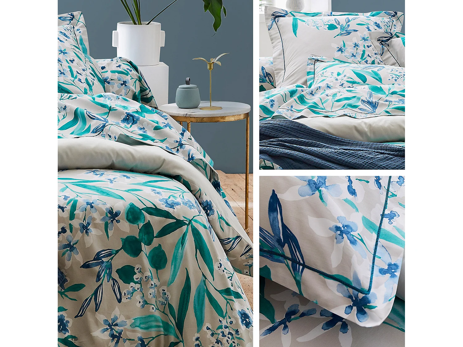 Taie de traversin 240x43 cm satin de coton FRIDA vert emeraude