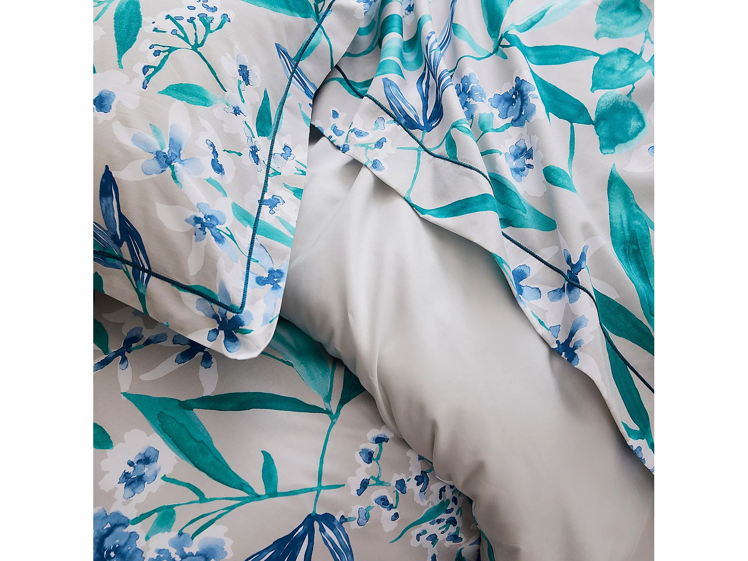 Taie de traversin 240x43 cm satin de coton FRIDA vert emeraude