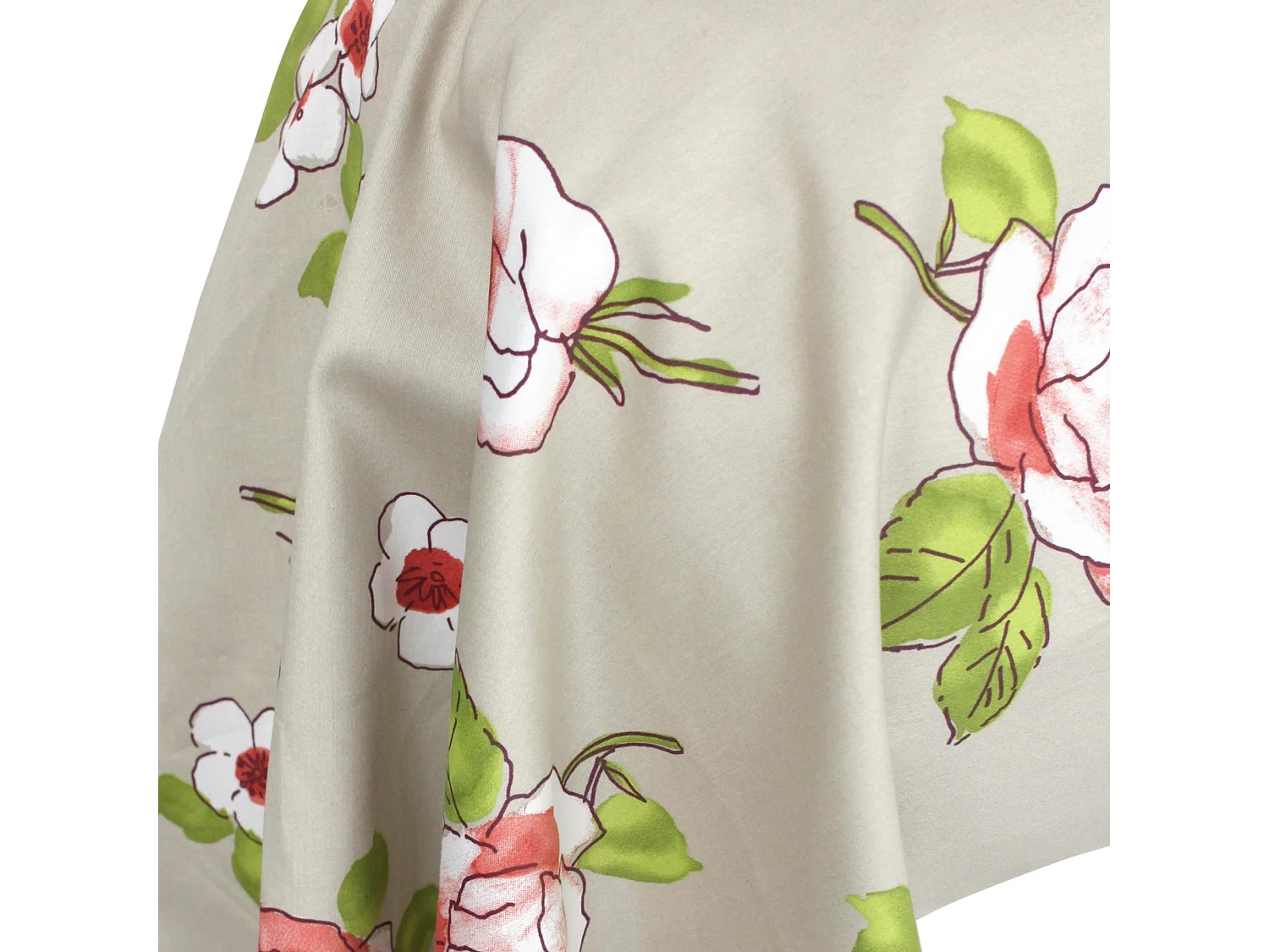 Taie de traversin 140x43 cm satin de coton ROSERAIE beige ficelle