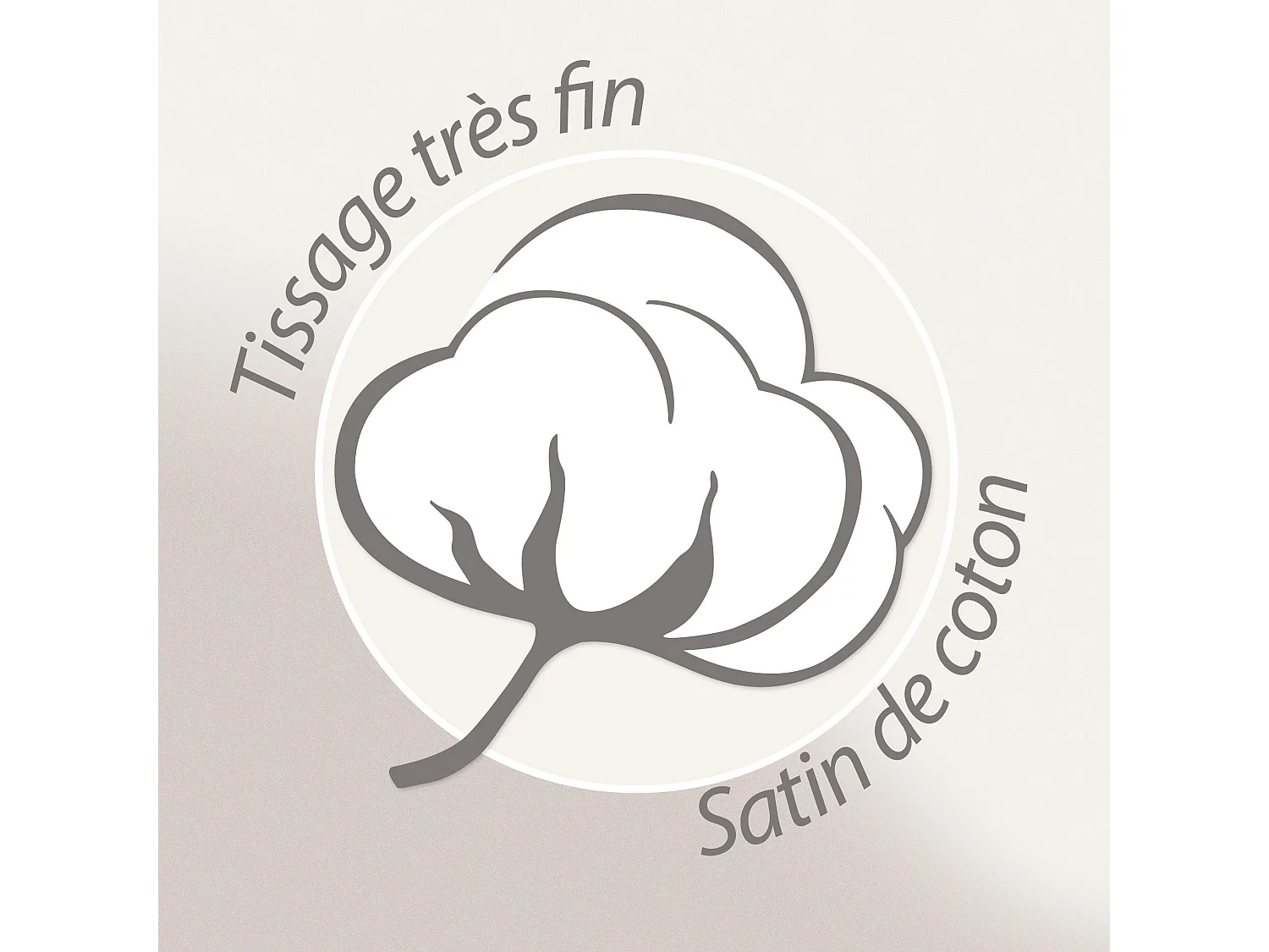 Taie de traversin 140x43 cm satin de coton ROSERAIE beige ficelle