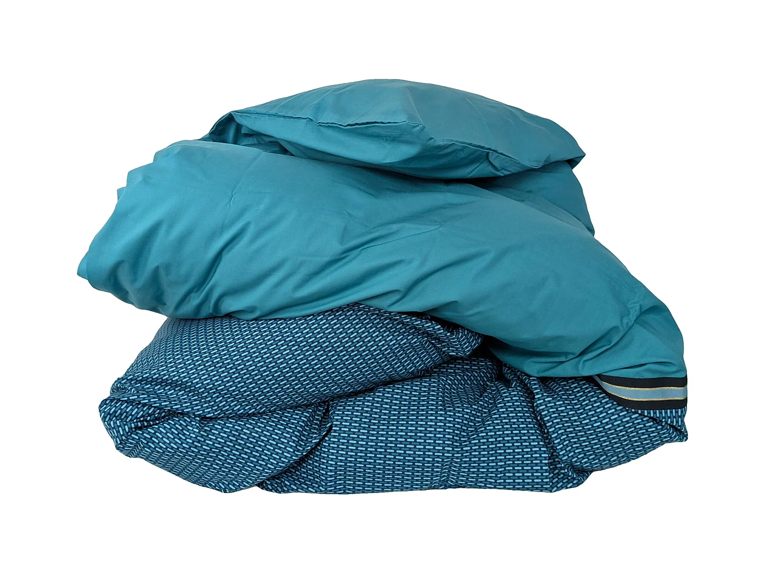 Housse de couette 140x200 cm percale de coton GUSTAV vert Emeraude