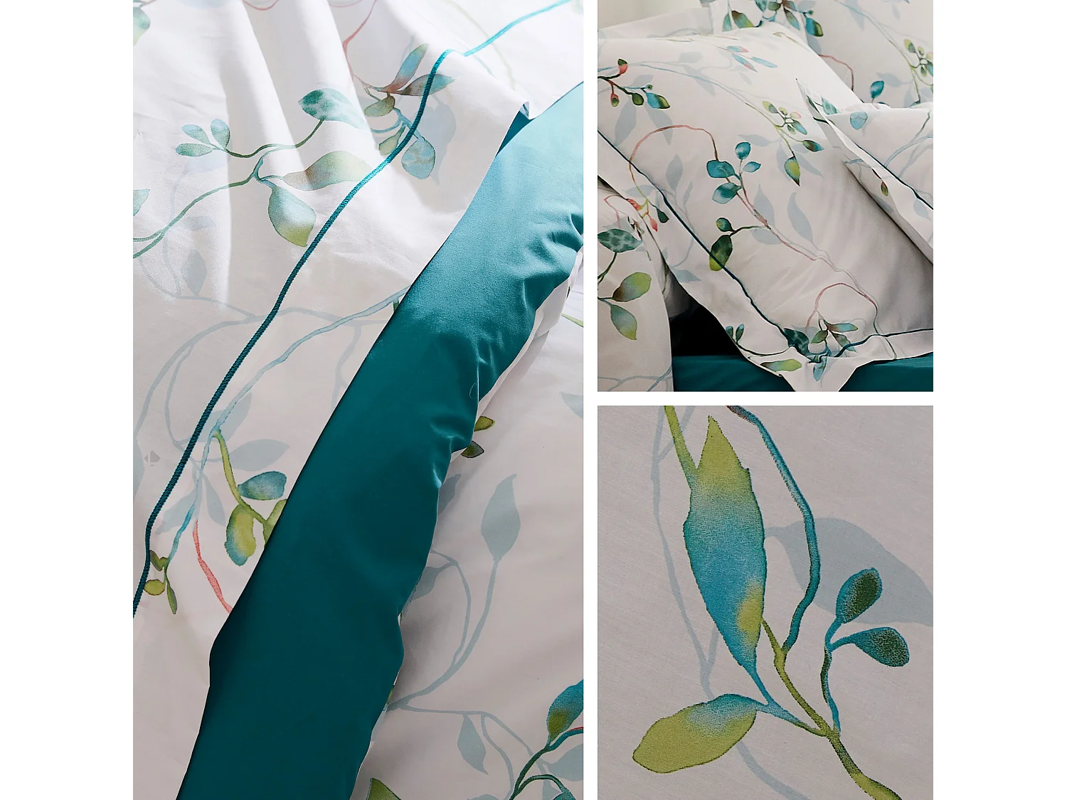 Housse de couette 300x240 cm Percale coton FLANER vert Jade