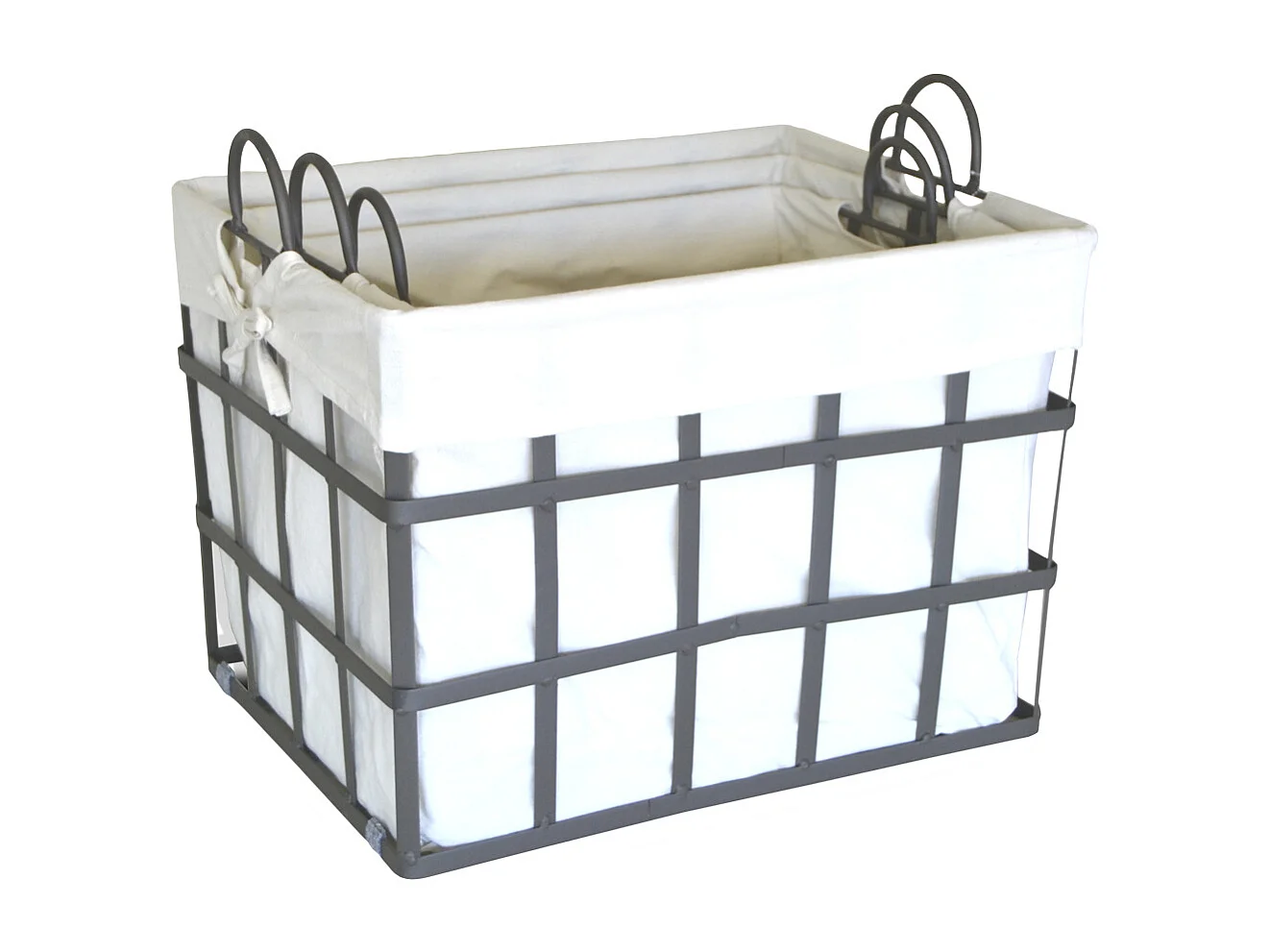 SET DE 3 PANIERS À LINGE EN MÉTAL 50 x 40 x 40 / 45 x 35 x 38 / 40 x 30 x 35