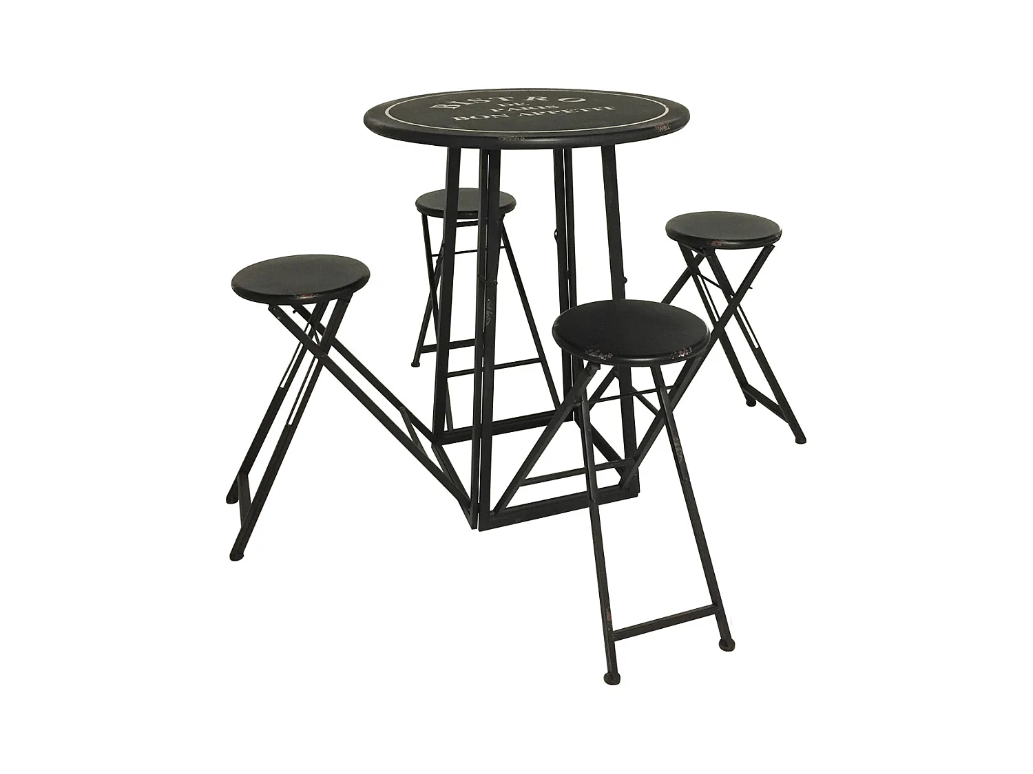 TABLE EN FER NOIR 163 X 163 X 102