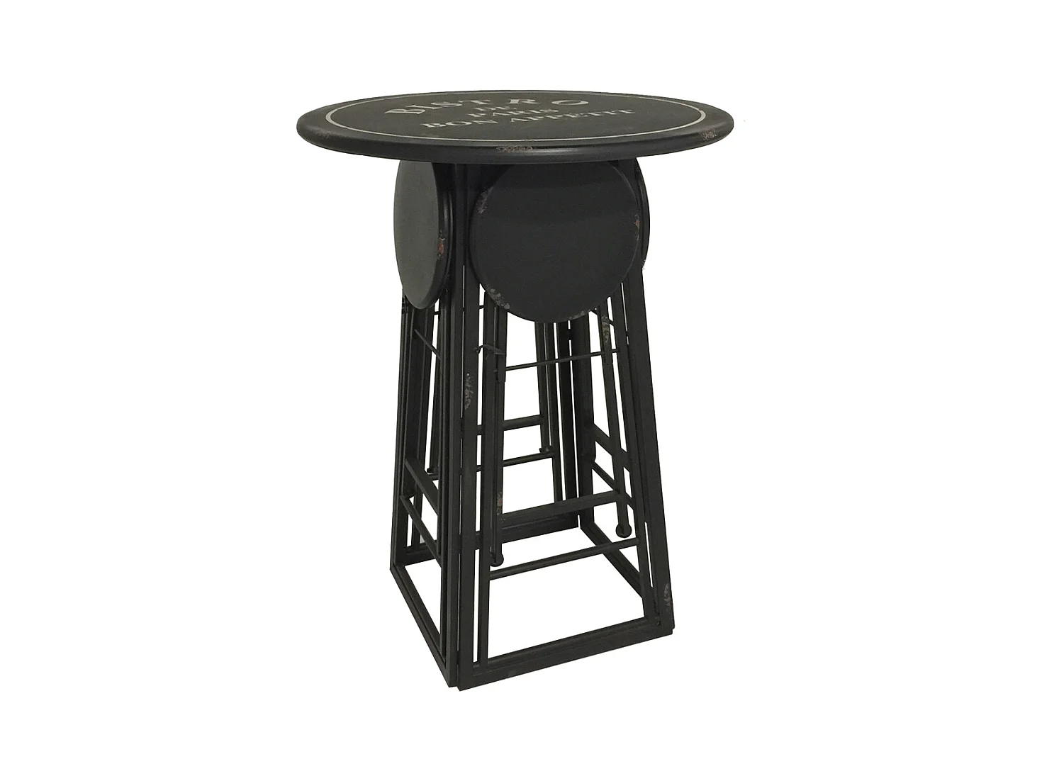 TABLE EN FER NOIR 163 X 163 X 102