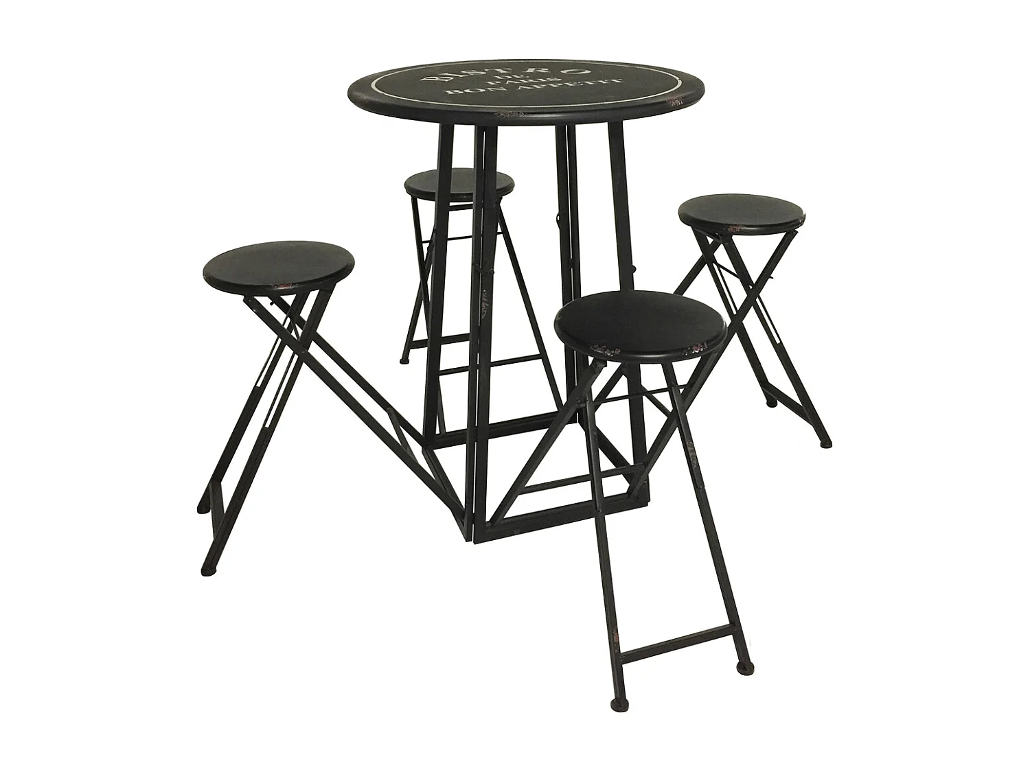 TABLE EN FER NOIR 163 X 163 X 102