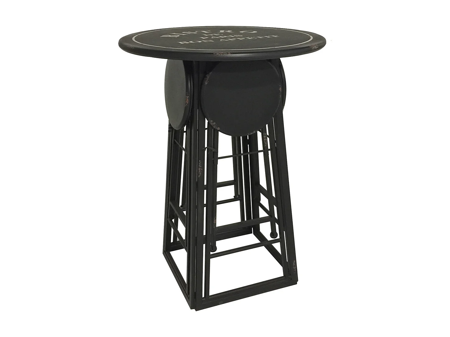 TABLE EN FER NOIR 163 X 163 X 102