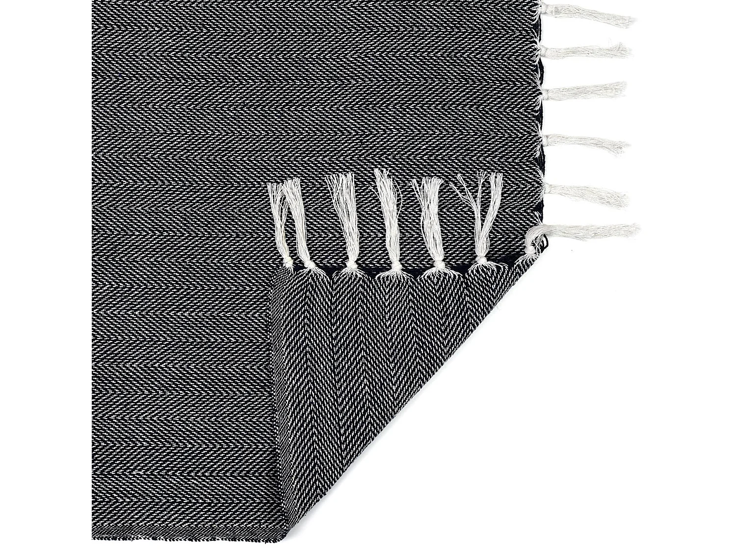 Jeté de canapé chevrons 120x150 cm ZIGZAG Blanc/Bleu