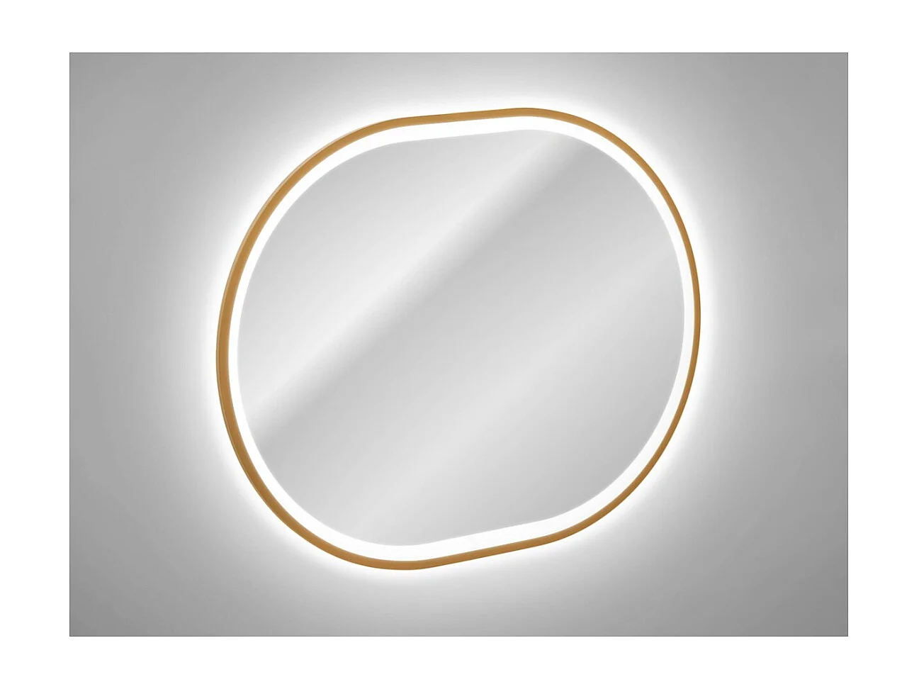 Miroir salle de bain LED doré ovale 90x70 cm design