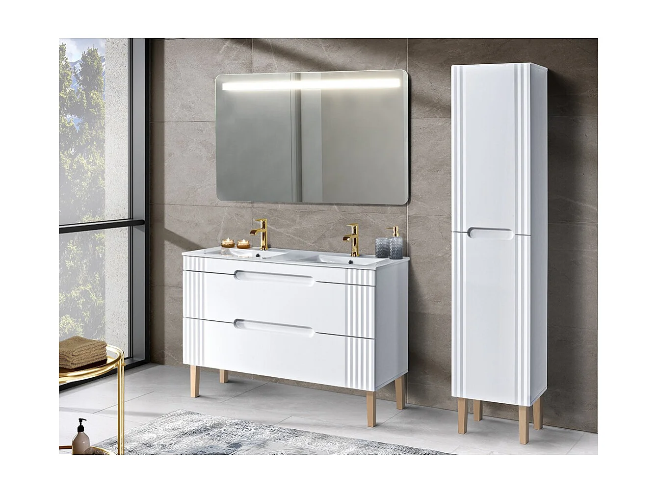 Miroir salle de bain LED rectangulaire 120x70 cm sans cadre design