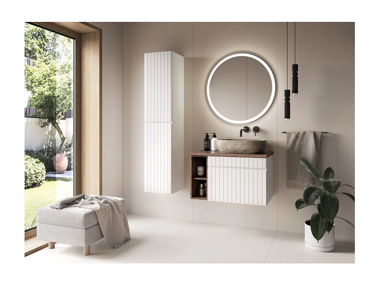 Miroir salle de bain LED rond 60 cm sans cadre design