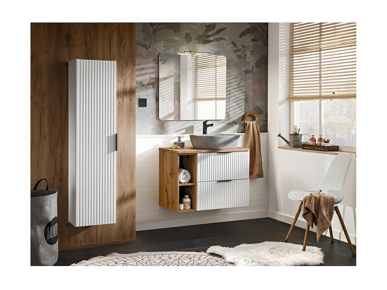 Miroir salle de bain rectangulaire 80x70 cm sans cadre design