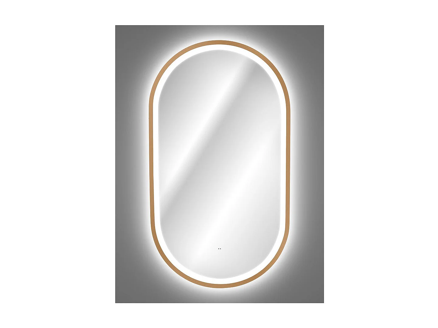 Miroir salle de bain LED doré ovale 90x50 cm design