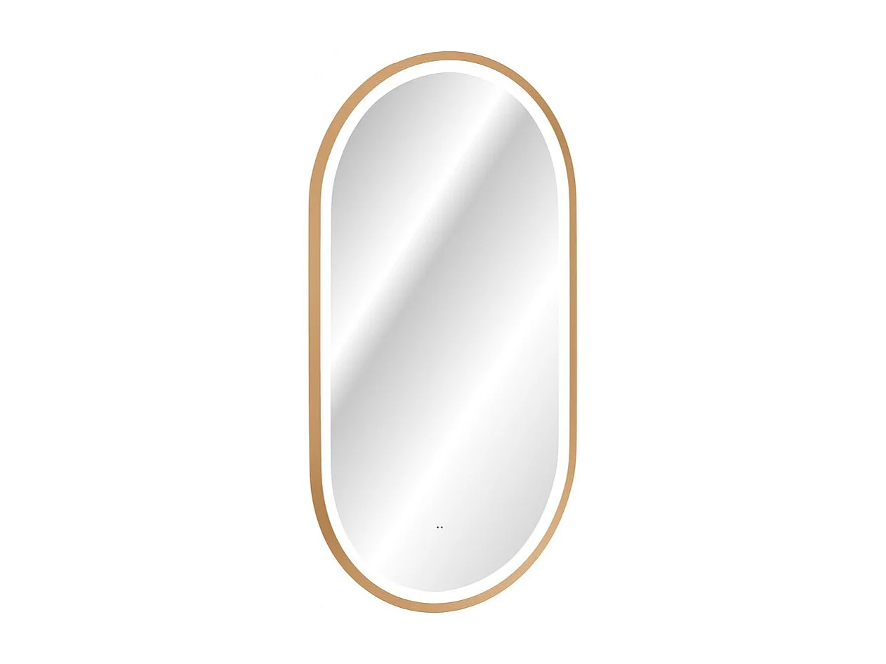 Miroir salle de bain LED doré ovale 90x50 cm design