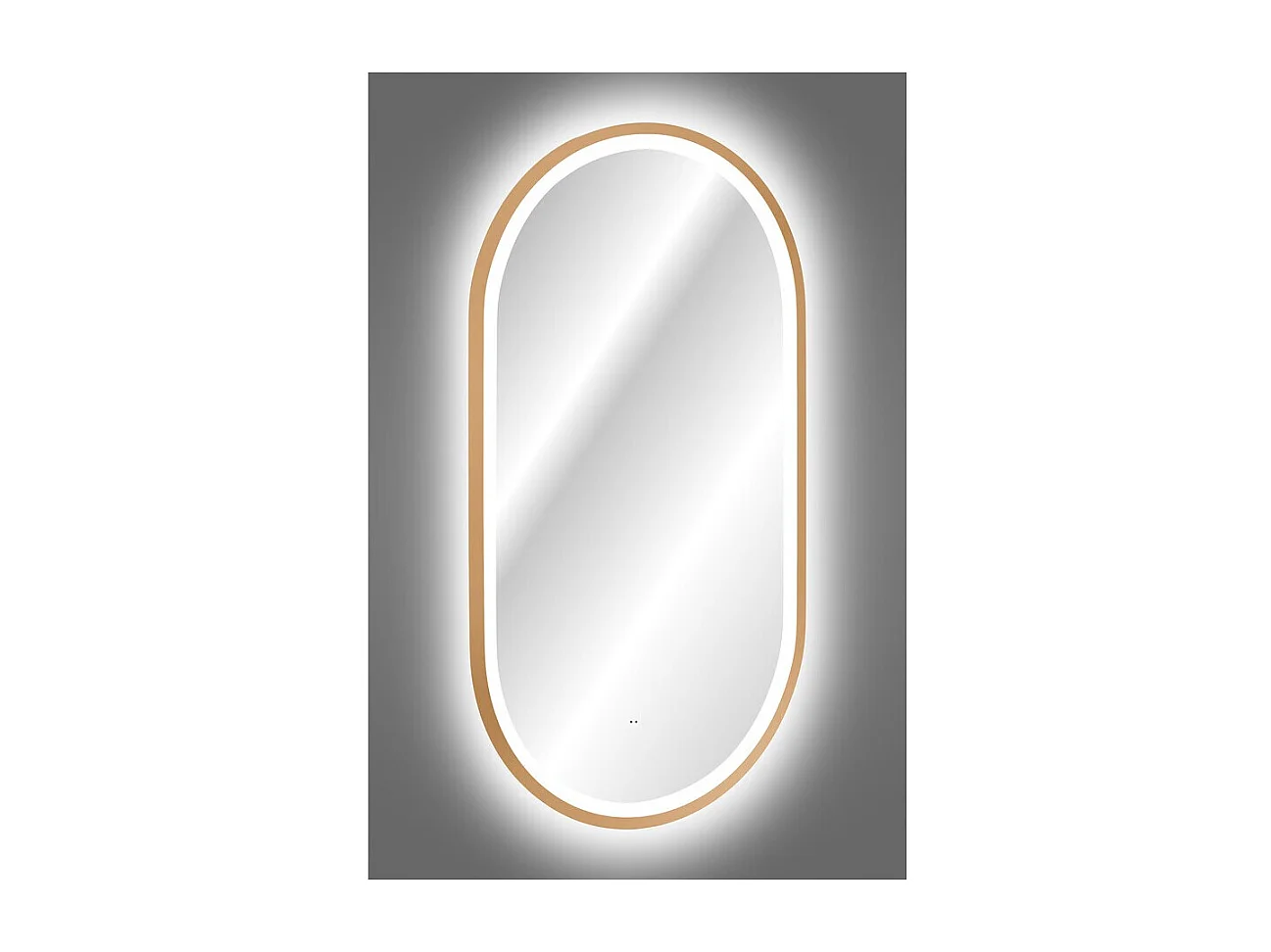 Miroir salle de bain LED doré ovale 90x50 cm design