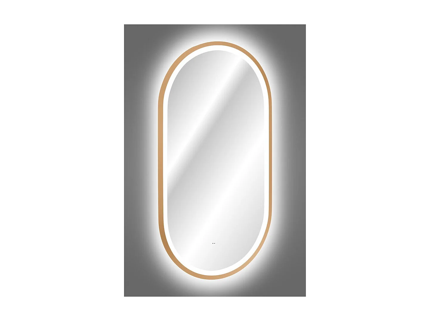 Miroir salle de bain LED doré ovale 90x50 cm design