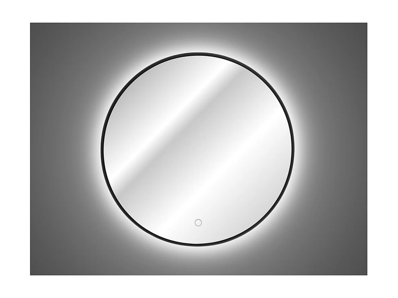 Miroir salle de bain LED rond noir 80x80 cm design