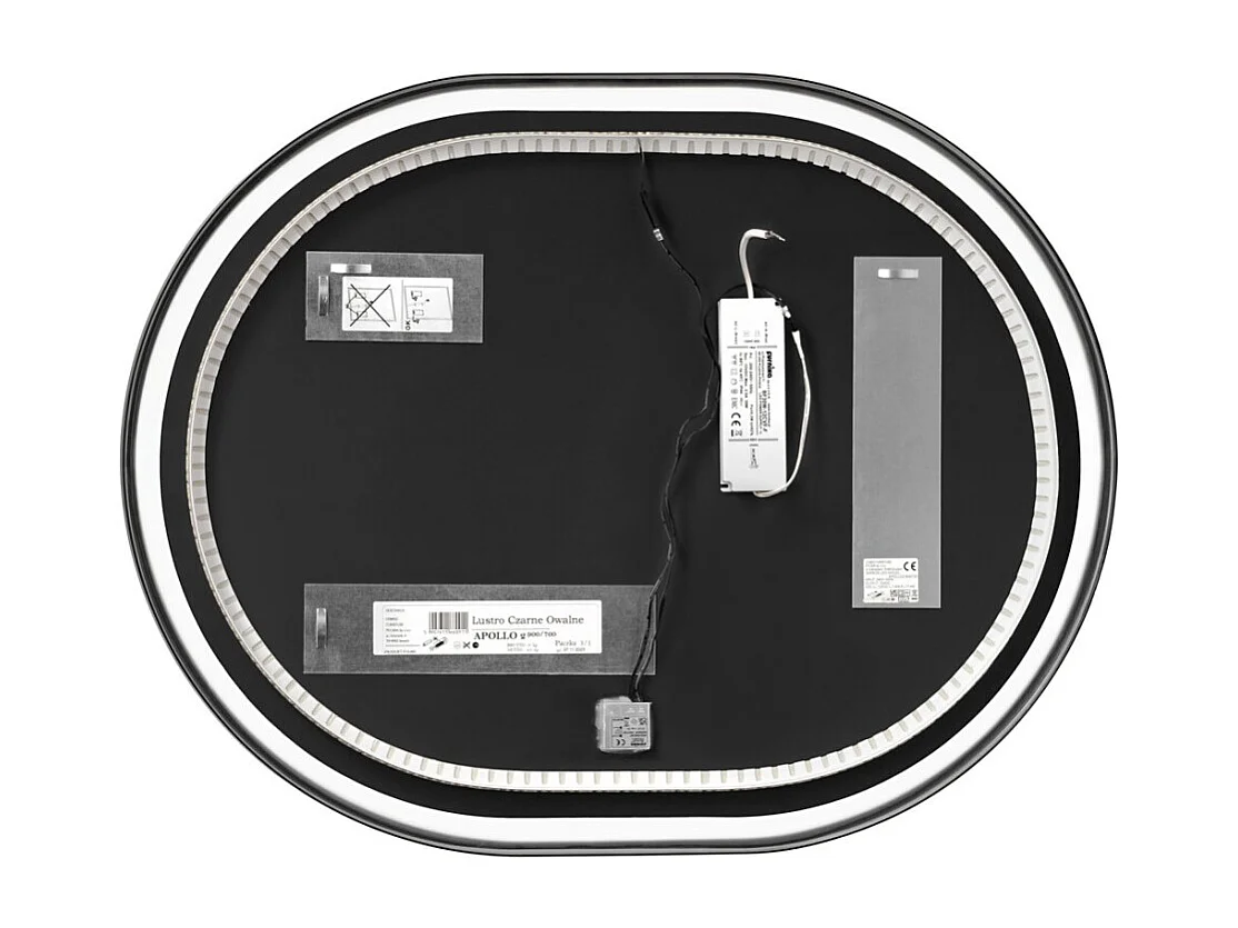 Miroir salle de bain LED doré ovale 90x70 cm design