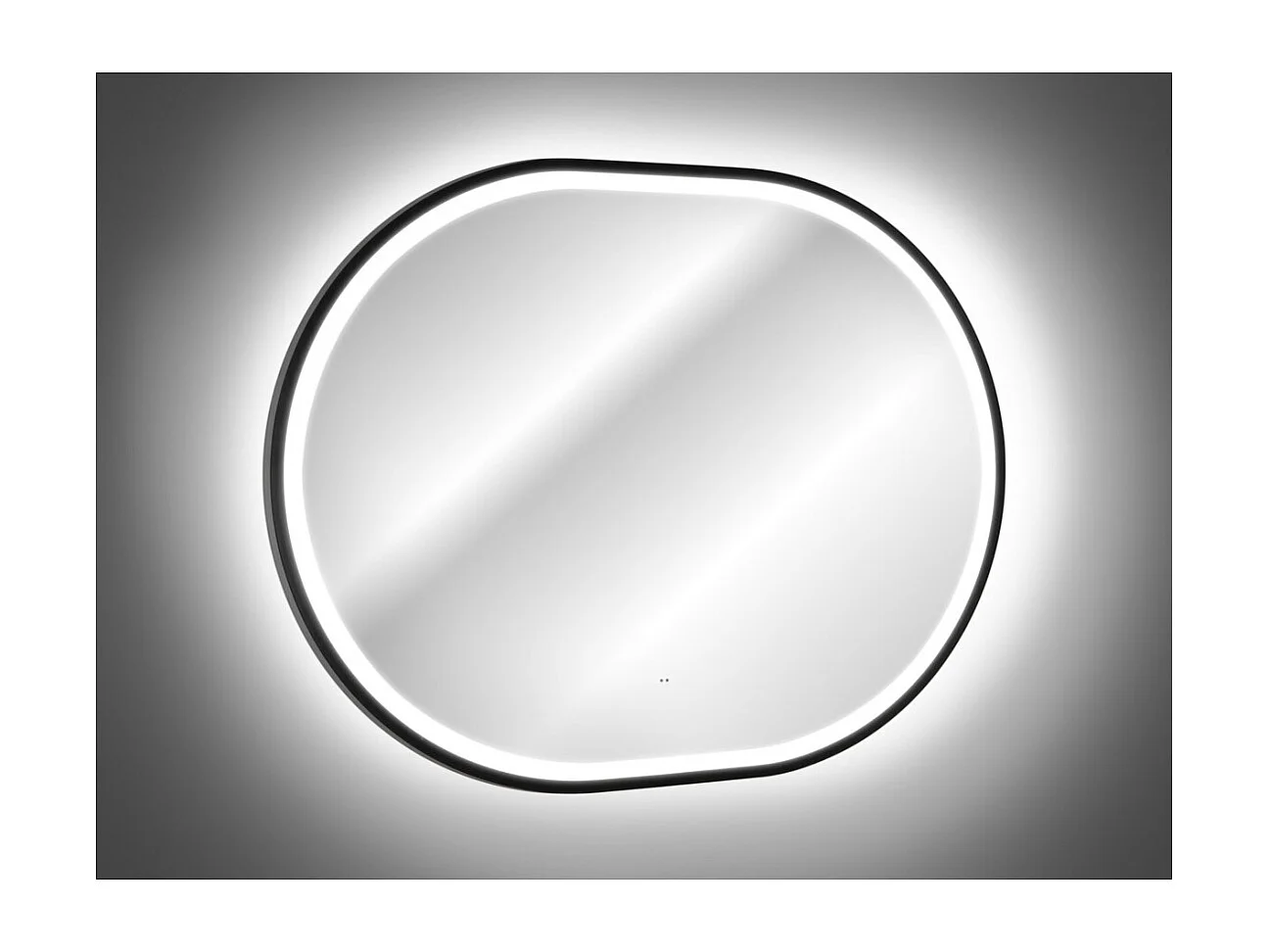 Miroir salle de bain LED doré ovale 90x70 cm design