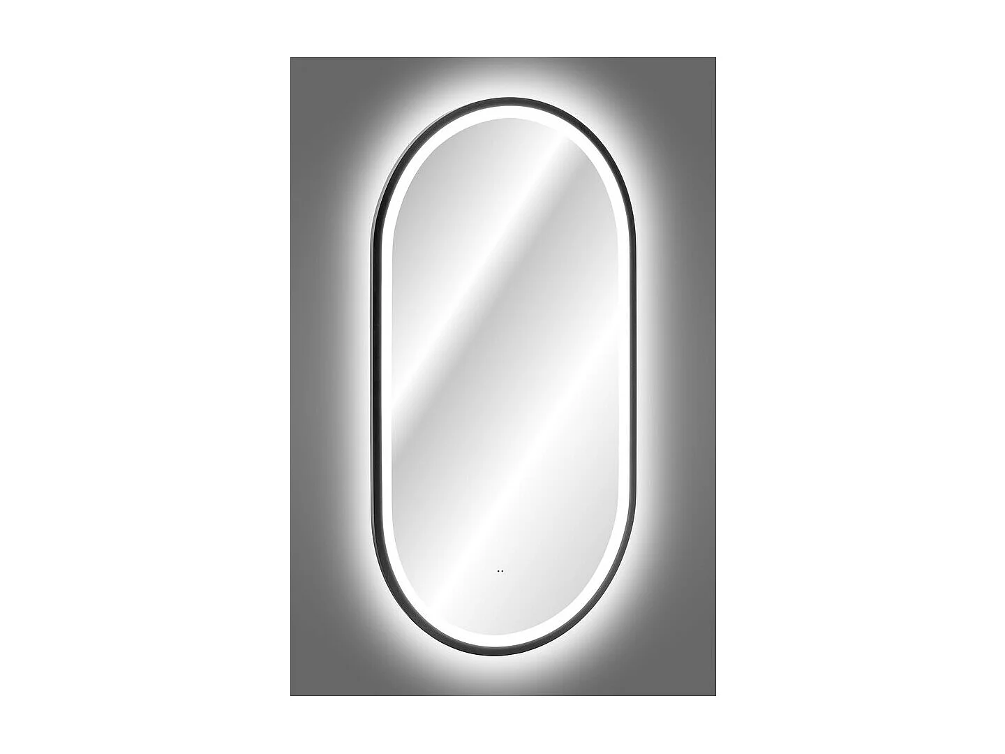 Miroir salle de bain LED noir ovale 90x50 cm design