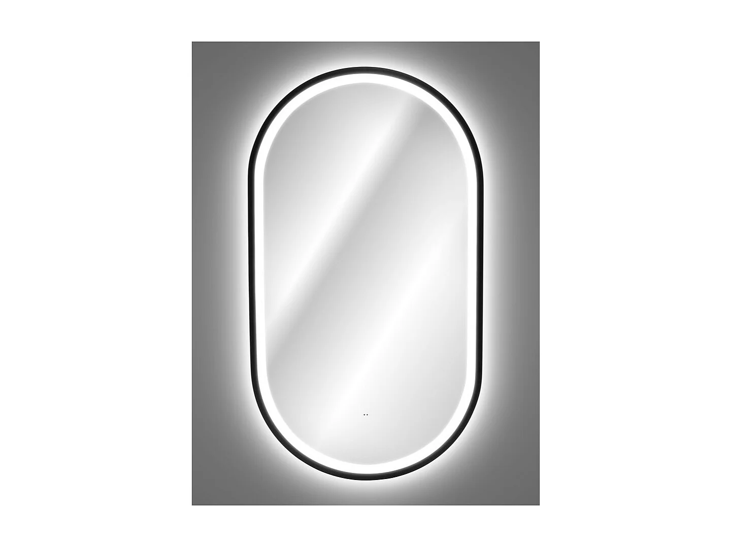 Miroir salle de bain LED noir ovale 90x50 cm design