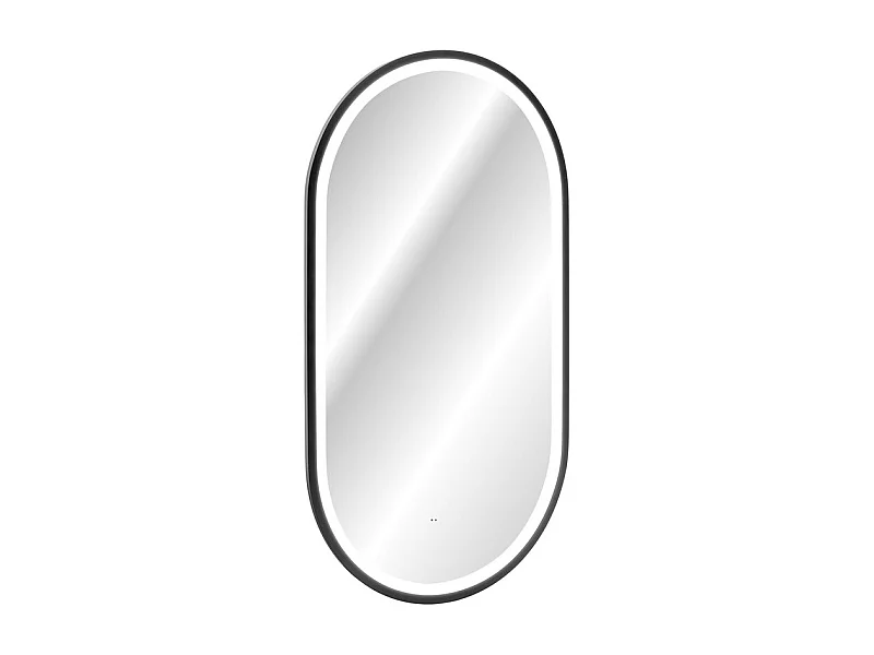 Miroir salle de bain LED noir ovale 90x50 cm design