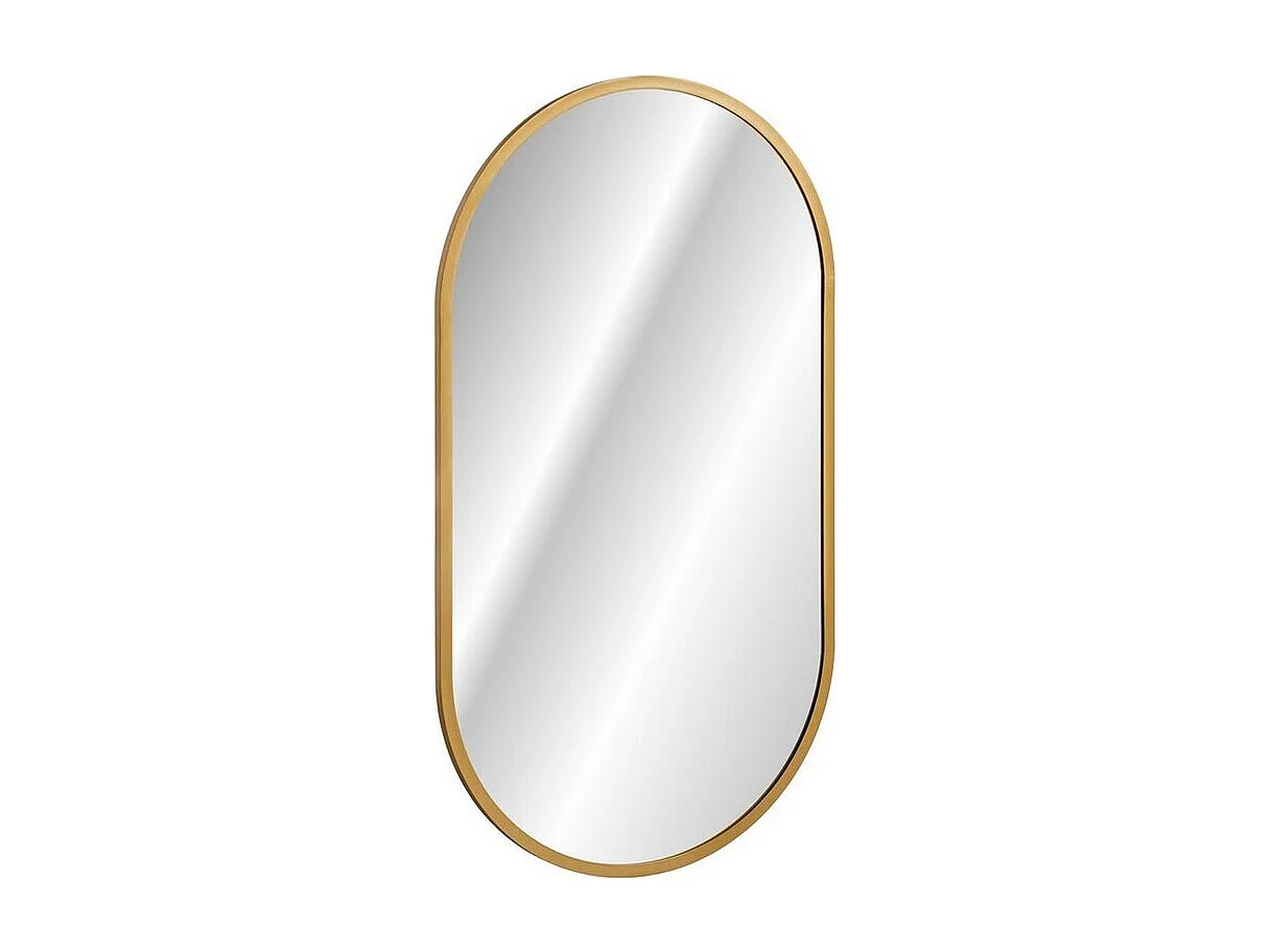 Miroir salle de bain LED doré ovale 90x50 cm ultra fin