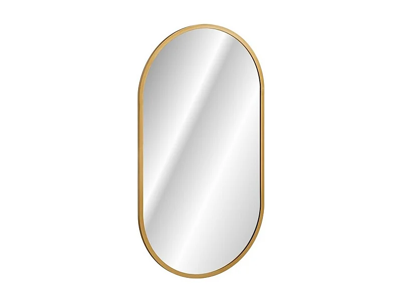 Miroir salle de bain LED doré ovale 90x50 cm ultra fin