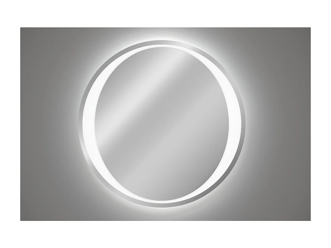Miroir salle de bain LED rond 60 cm rétroéclairage blanc design