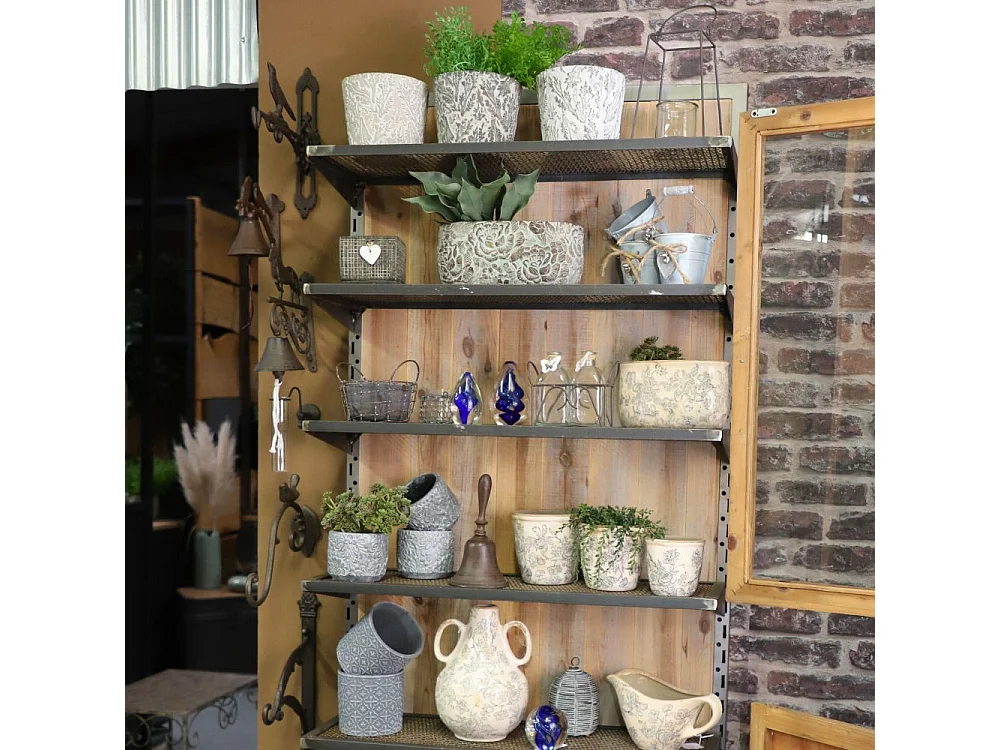 Saucier décoratif Fleurs Bleues 24 x 12.5 x 14 cm