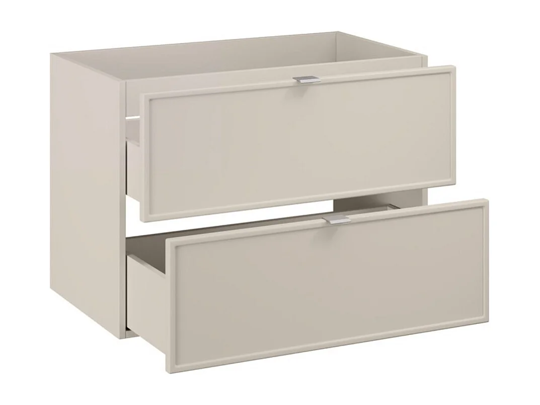 Ensemble de salle de bain BRAZZA : meuble sous vasque à tiroirs 80cm + plan pour vasque aspect bois