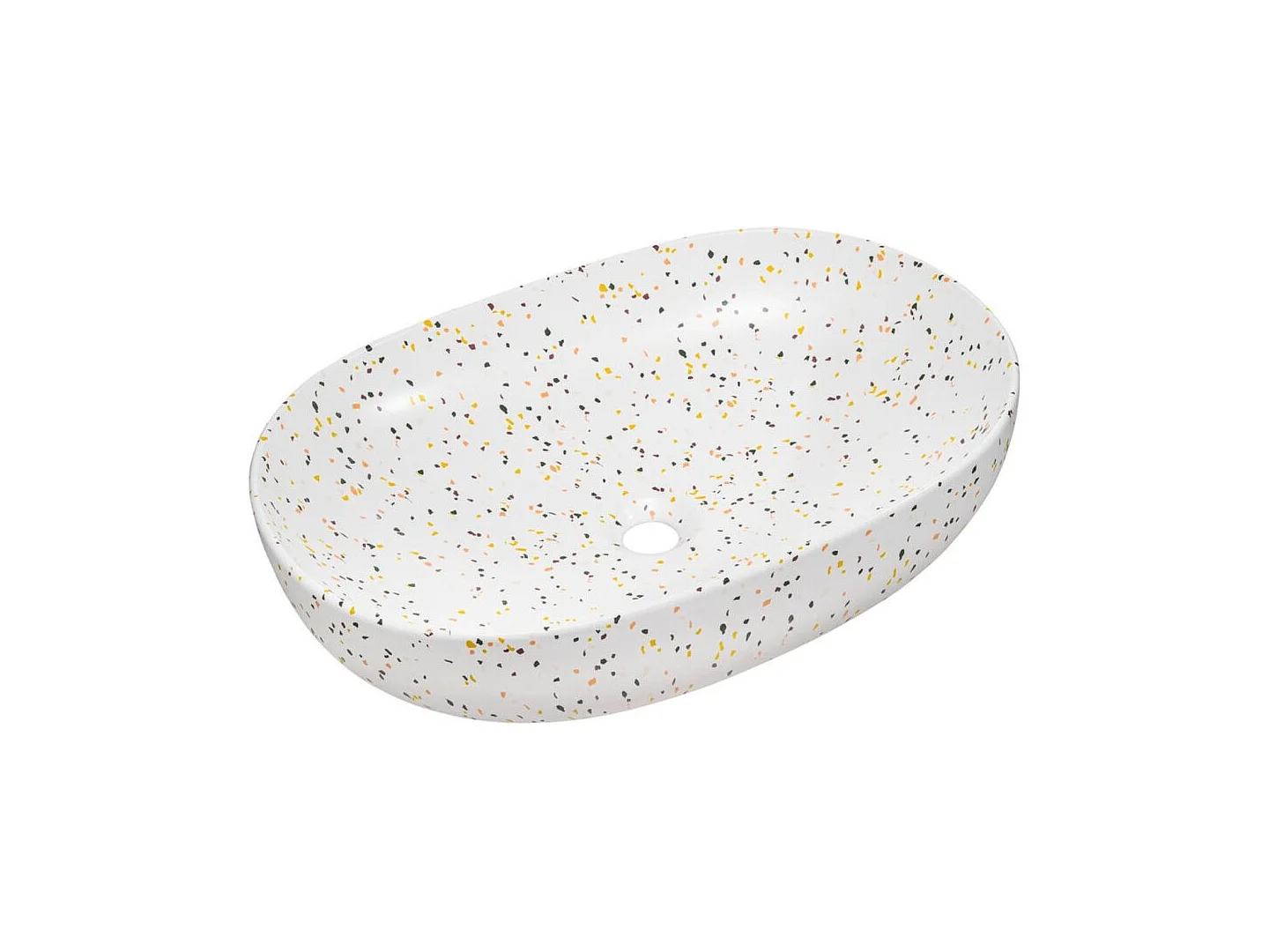 Ensemble ICON : meubles sous vasque 80cm avec niches visibles + plan pour vasque + vasque à poser mouchetées