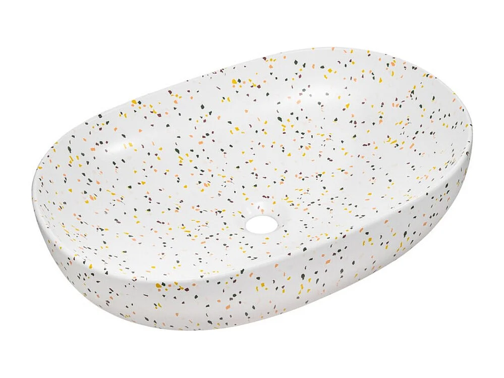 Ensemble ICON : meubles sous vasque 80cm avec niches visibles + plan pour vasque + vasque à poser mouchetées